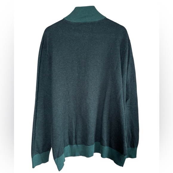 Fairlane Pullover Sweater Men's XXL Green Half Zip Cashmere Blend Knit Preppy - Picture 2 of 8